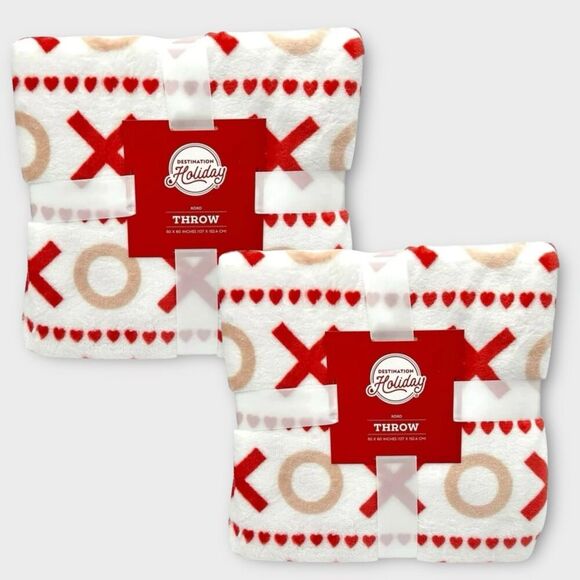 Valentine's XOXO Throw Blankets Bundle - Picture 1 of 3